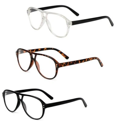 FADS & FASHIONS LIMITED Piloten Klassischer Stil Funky Lesebrille Herren Damen mit Metallscharnieren DX87