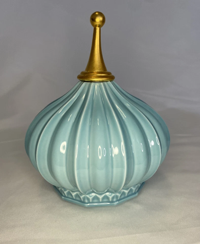 Lladró - Duftkerze "North Tower"- blau, Porzellan, Gold 22 kt - Bild 3 von 4