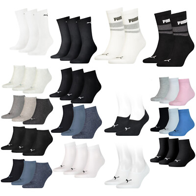 Puma Socken Sneaker Quarter Sportsocken 3/6/9/12 Paar weiß schwarz blau grau