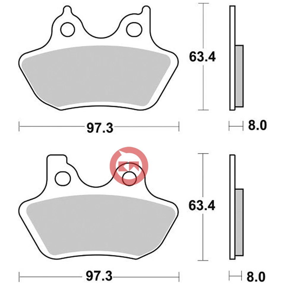 SBS 826HS KIT PASTIGLIE FRENO ANTERIORE HARLEY DYNA SUPER GLIDE SPORT 1450 2004 — 第 2/4 张图片