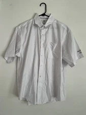 Cutter & Buck Mens Large White Short Sleeve Button Up Shirt The Players Golf