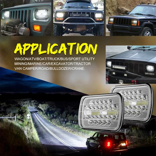 5x7 7x6 H6054 LED Headlights for Jeep Wrangler YJ Cherokee XJ Ford Chevy TOYOTA - Picture 12 of 12