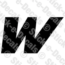 JERSEY LETTER W Vinyl Die Cut Decal Sticker - Sport Athlete Alphabet Text - A4