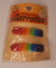 Vtg 1975 Goody Rainbow Barrettes with Wire Clasp USA Made 2.25 Miss Teens 701