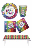 Happy Birthday Tischdecke Teller Becher Servietten Geburtstag Geburtstagsfeier K