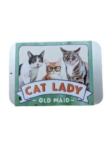 NEW Cat Lady Old Maid Card Game In Tin-Cat Collecting Twist on Old Maid