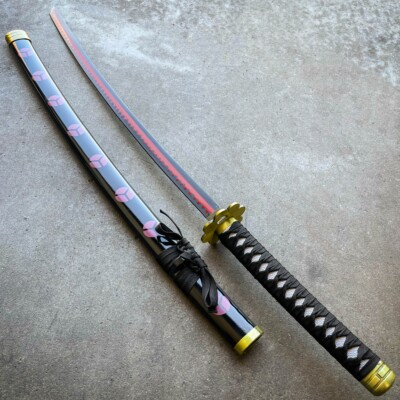 #ad #ad One Piece Sword Shusui Roronoa Zoro#x27;s Katana Red Hamon Anime Samurai Blade NEW $49.95