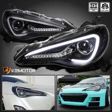 Black Fits 2012-2016 Scion FR-S Projector Headlights Halogen Lamps LED Signal