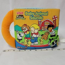 Fisher Price Little People Baby Animal Sounds Soft Book Interactive Play Learn