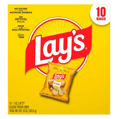 #ad Lay#x27;s Classic Potato Snack Chips 1 oz Bags 10 Count Multipack $3.05