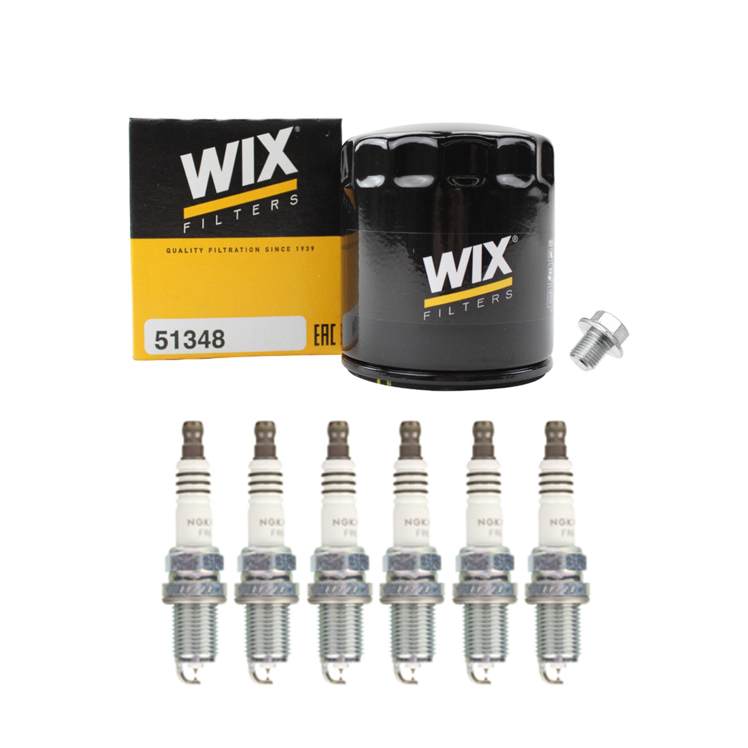 Wix Engine Oil Filter  NGK 6 Spark Plugs kit for Camry Highlander Sienna Solara