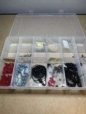 Jewelry Making Beads Mixed In Storage Container Craft Supplies Mixed Lot