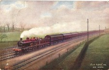 Postcard Railway - Leeds Express 1909