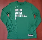 Nike Dri-Fit BOSTON CELTICS Long-Sleeve Team-Issue Tee Workout Medium Brand New!