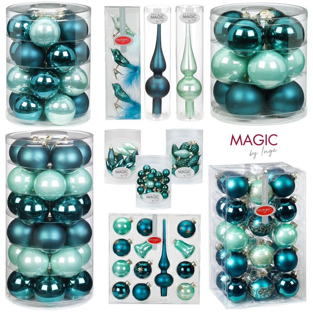 INGE-GLAS Christbaumschmuck Strickfreude - Handbemalter Glas Anhänger 11 Cm Grün