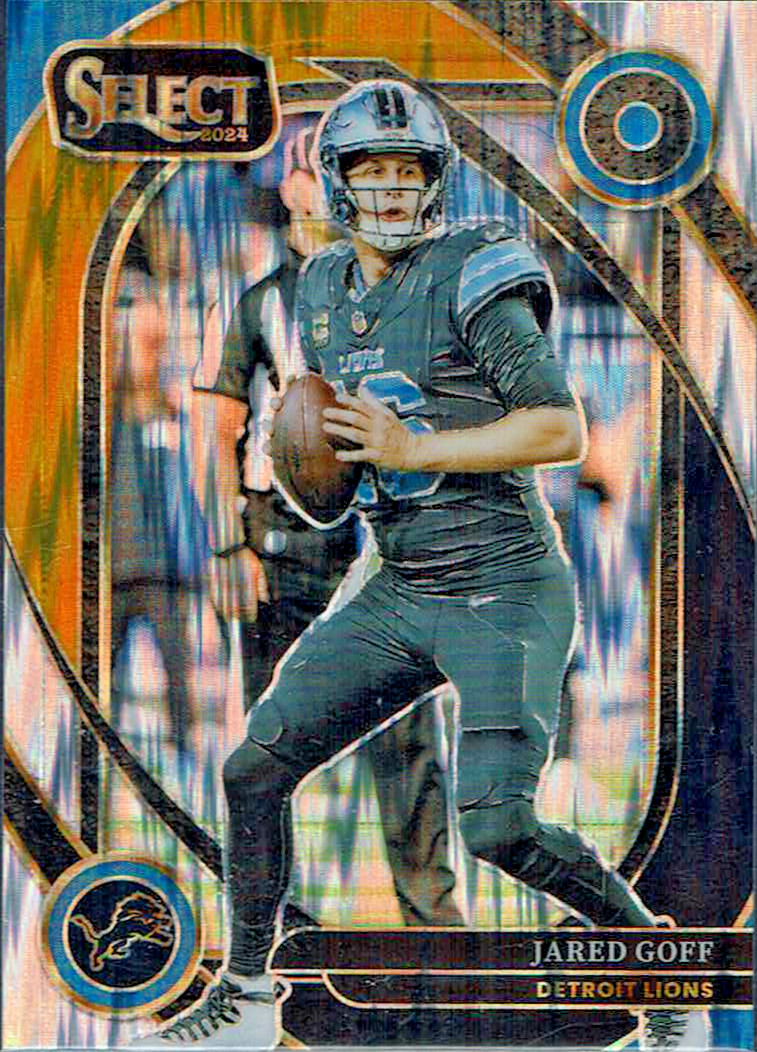 2024 Panini Select - Club Level Jared Goff #228 Black & Gold Shock Prizm