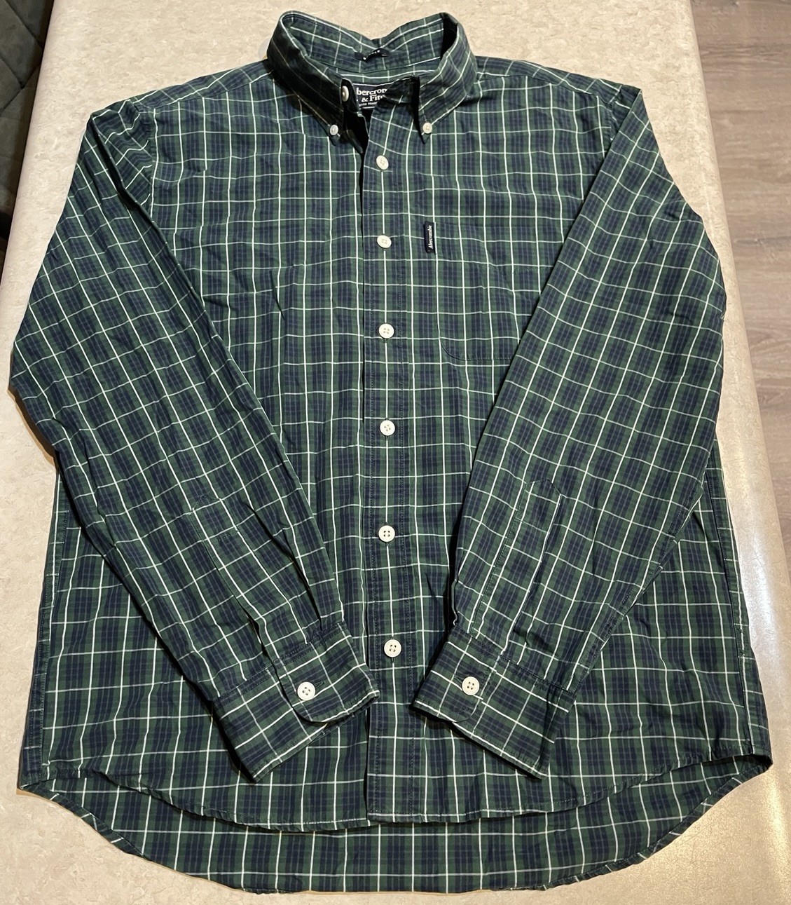 Vtg Abercrombie Fitch Shirt Mens Small Green Plaid Preppy Y2K Muscle