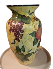 Fruitful Bounty VASE by Lang & Wise Ltd Earthenware-Art by Susan Winget-Fruits