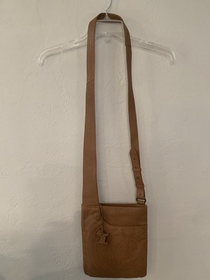 Radley Brown Crossbody Bag Zip Adjustable Strap Floral Dog Charm Inner Pockets