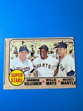 1968 Topps #490 Super Stars Killebrew/Mays/Mantle BVG 3 Yankees Twins 
