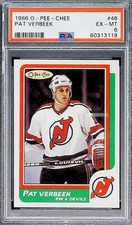 1986-87 O-Pee-Chee Hockey Pat Verbeek Devils #46 PSA 6 EX-MT Trading Card
