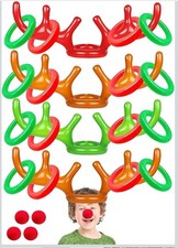 TOPLEE 20 Pieces Inflatable Reindeer Antlers Toss Game, Christmas Party...