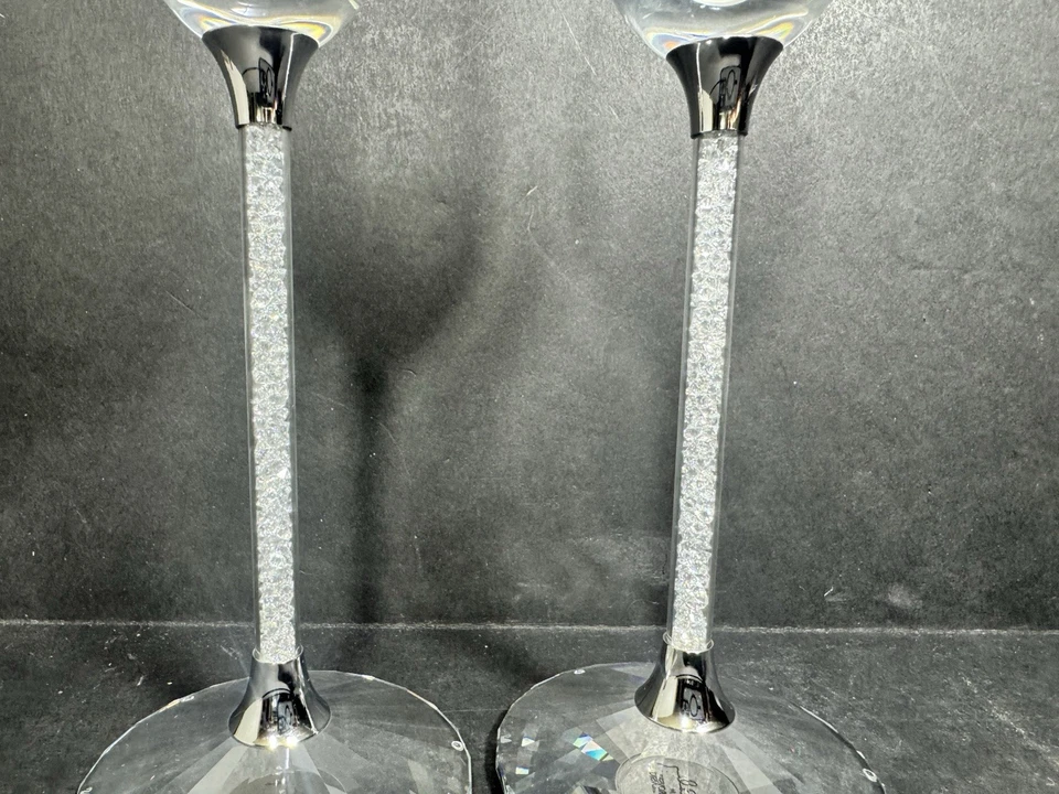 Flautas tostadas de cristal de Swarovski con cristales en ambos tallos 10"" (94) Foto 4 de 4