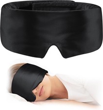 Silk Sleep Mask for Women  Man, Mulberry Silk Eye, Adjustable Band and Soft Pre
