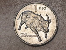 1993 Philippines 1 Piso Mindoro Dwarf Buffalo