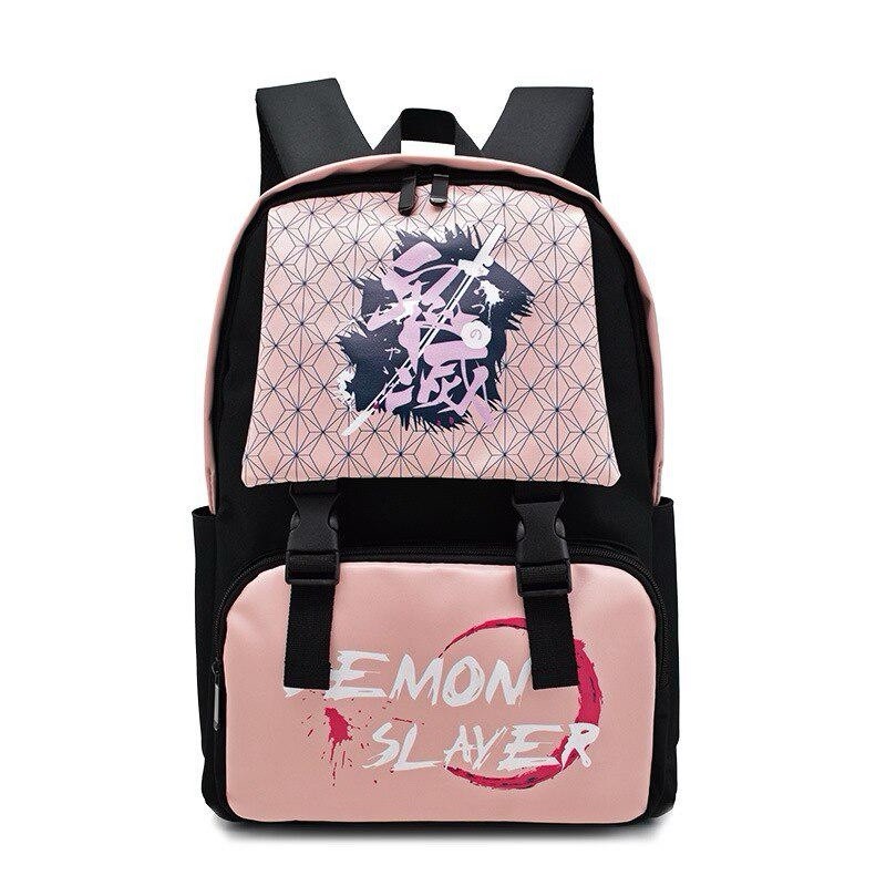 NEW Anime DEMON SLAYER Student Schoolbag Backpack, Black & P