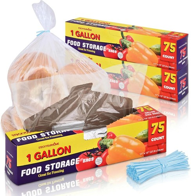 #ad 1 Gallon Food Storage Bags W Twist Ties 225 Count Bulk Freezer Storage Bags $21.80
