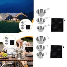 3 Pieces Camping Bowls Set Dinnerware Cookware Camp Bowls Camping Tableware for