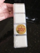 Crafter's Pride 4 Acrylic Napkin Rings w/ Vinyl-Weave Inserts to Cross Stitch