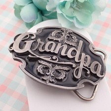 Vintage 1988 Grandpa Pewter Belt Buckle by Siskiyou