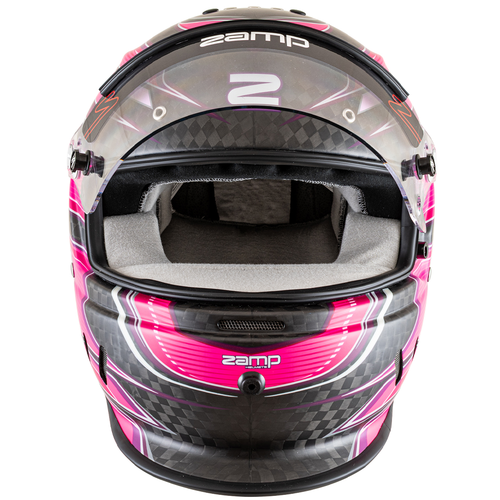 Zamp RZ-67D Auto Racing Helmet Flo Pink/Purple Carbon Graphic Snell SA2025 - Foto 4 di 8