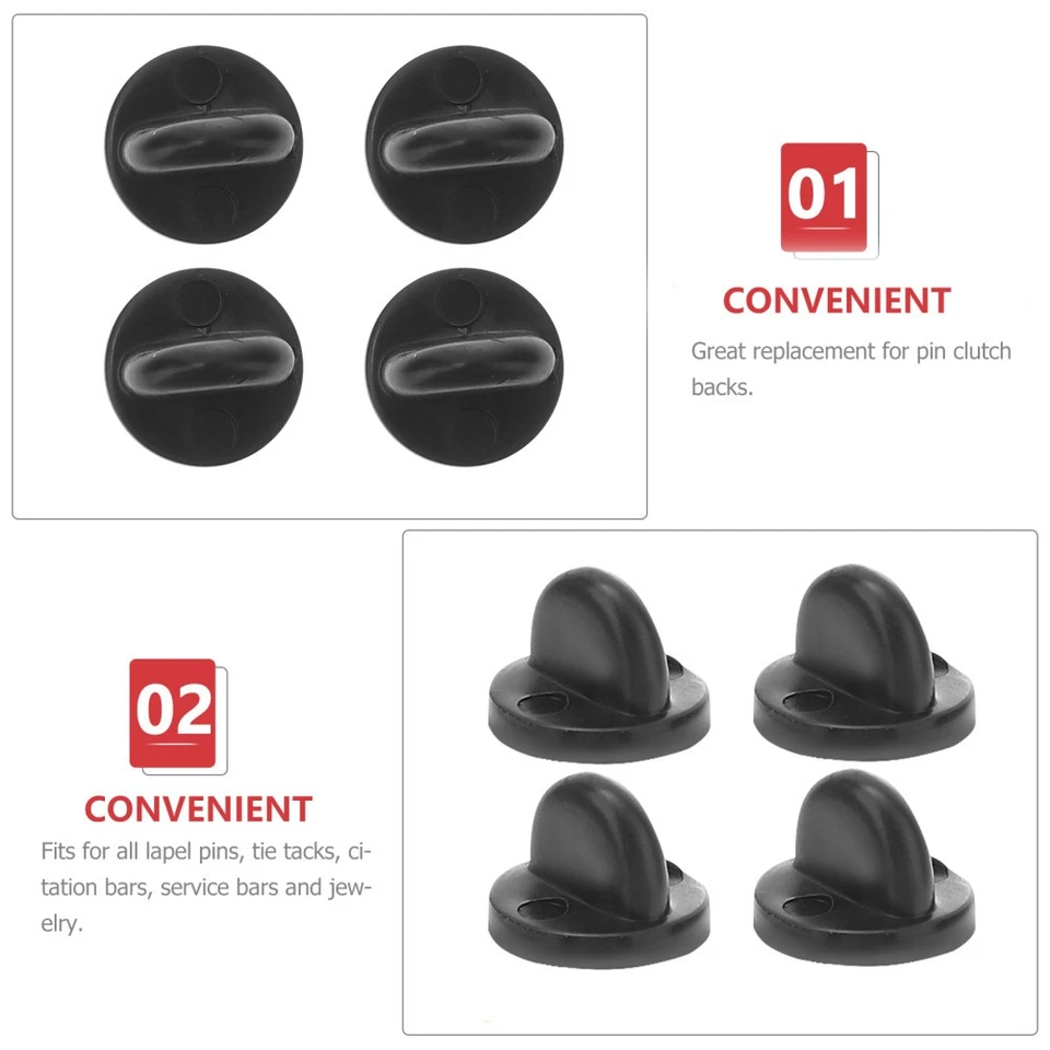 100 piezas pasador trasero goma bloqueo lazo tachuela pasador respaldadores pasador tapas solapa de bloqueo Foto 3 de 4