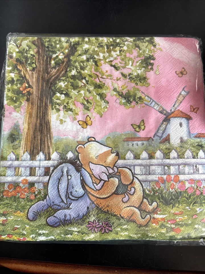 Juego de 20 platos de fiesta de cumpleaños Winnie The Pooh platos de pastel tazas tenedores cuchillos Foto 4 de 4