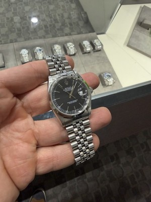 Rolex Datejust Stainless Steel 16200 Black, Jubilee - Pre-owned