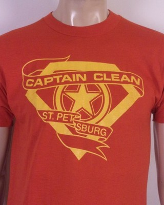 vintage 80s St. Petersburg FL Captain Clean T-Shirt Sneakers tag single stitch L