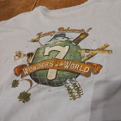 Tommy Bahama Graphic T-Shirt 7 Wonders Of The World Blue Men's XL Short Sleeves