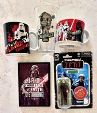 STAR WARS Collectors Set Two Mugs, Pint Glass, Vader Plaque & Luke Action Figure