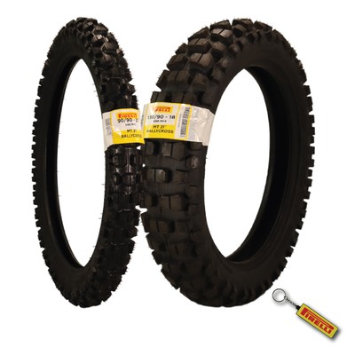 Pirelli MT 21 Rallycross 90/90-21 & 130/90-18 Motorcycle Tires with Keychain