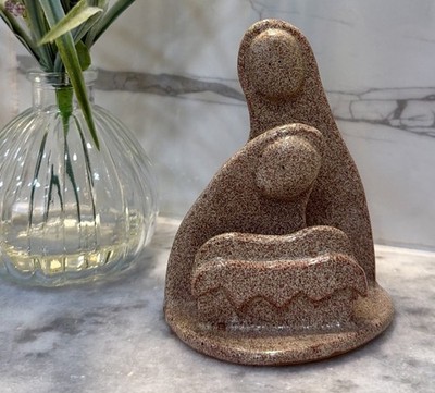Handmade Studio Pottery Holy Family Nativity Modern Minimalist Signed CICI 2020