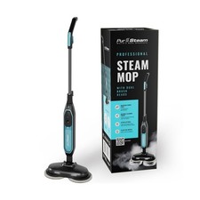Pursteam ScrubMaster Steam Mop with Dual Scrubbing Head, LED Headlights, Adju...