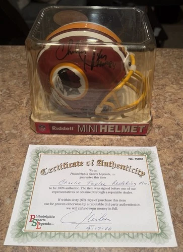 Washington Redskins Charley Taylor Autographed Mini Helmet With COA