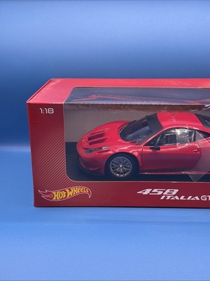 ミニカー Hot Wheels 458 Italia GT2 1/18 Hot Wheels 1:18 Ferrari 458 Italia GT2 Red Diecast Model Car w