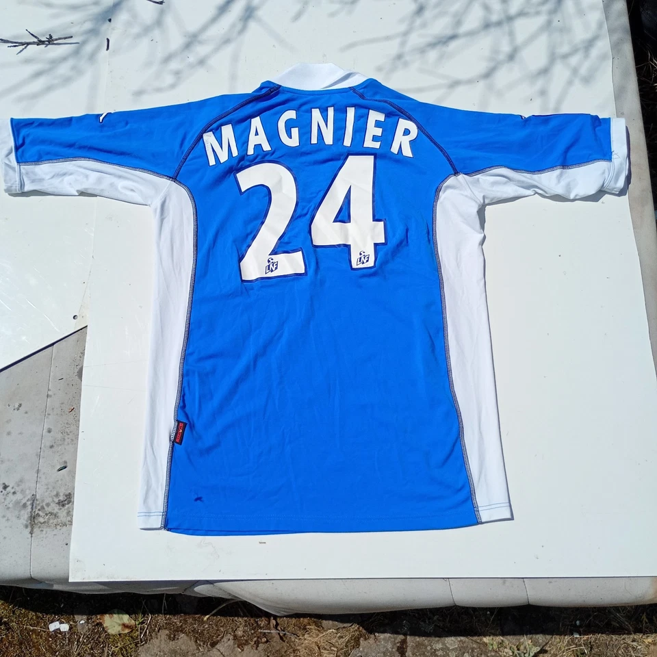 Rare Maillot Foot Auxerre Vintage 2002 Kappa PS2 Magnier 24 Luc Saint Alban - M - Photo 2/4