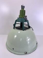 Alte Fabriklampe Emaille Lampe Mint Industrielampe Industrial Vintage Loft X9744