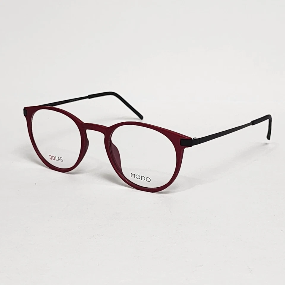 Gafas redondas de titanio MODO Alfa unisex ultraligeras 3D LAB en rojo intenso | 48 mm Foto 2 de 4