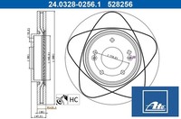 2X Bremsscheibe ATE 24.0328-0256.1 2 Bremsscheiben Vorderachse Vorne